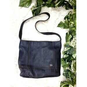 THE Sak Black Pebbled Soft Leather Crossbody Purse Shoulder Hand Bag 90s Y2K